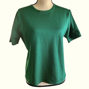 Pendleton Emerald Green Sweater Silk Blend  Pullover Vintage 90s Soft Knit Large